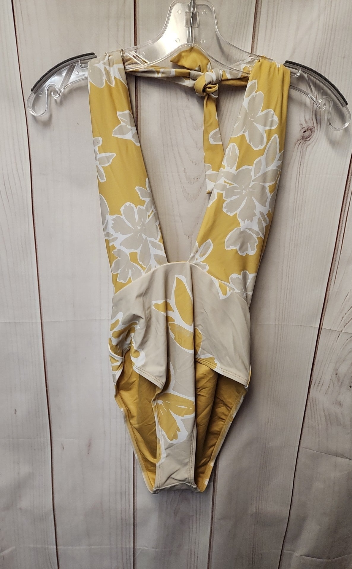 Cupshe Women's Size M Yellow Floral Swimsuit