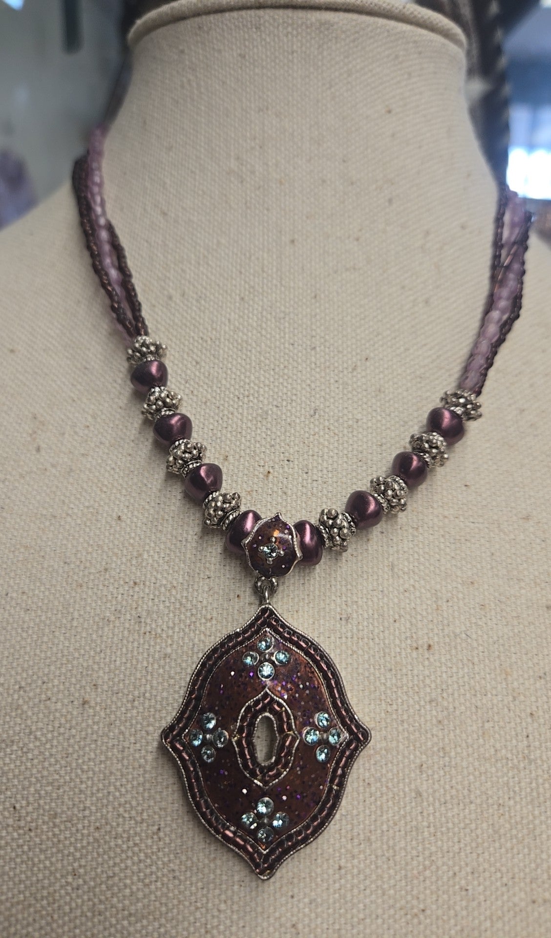 Purple Beaded Necklace