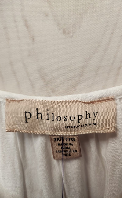 Philosophy Women's Size 3X White Long Sleeve Top