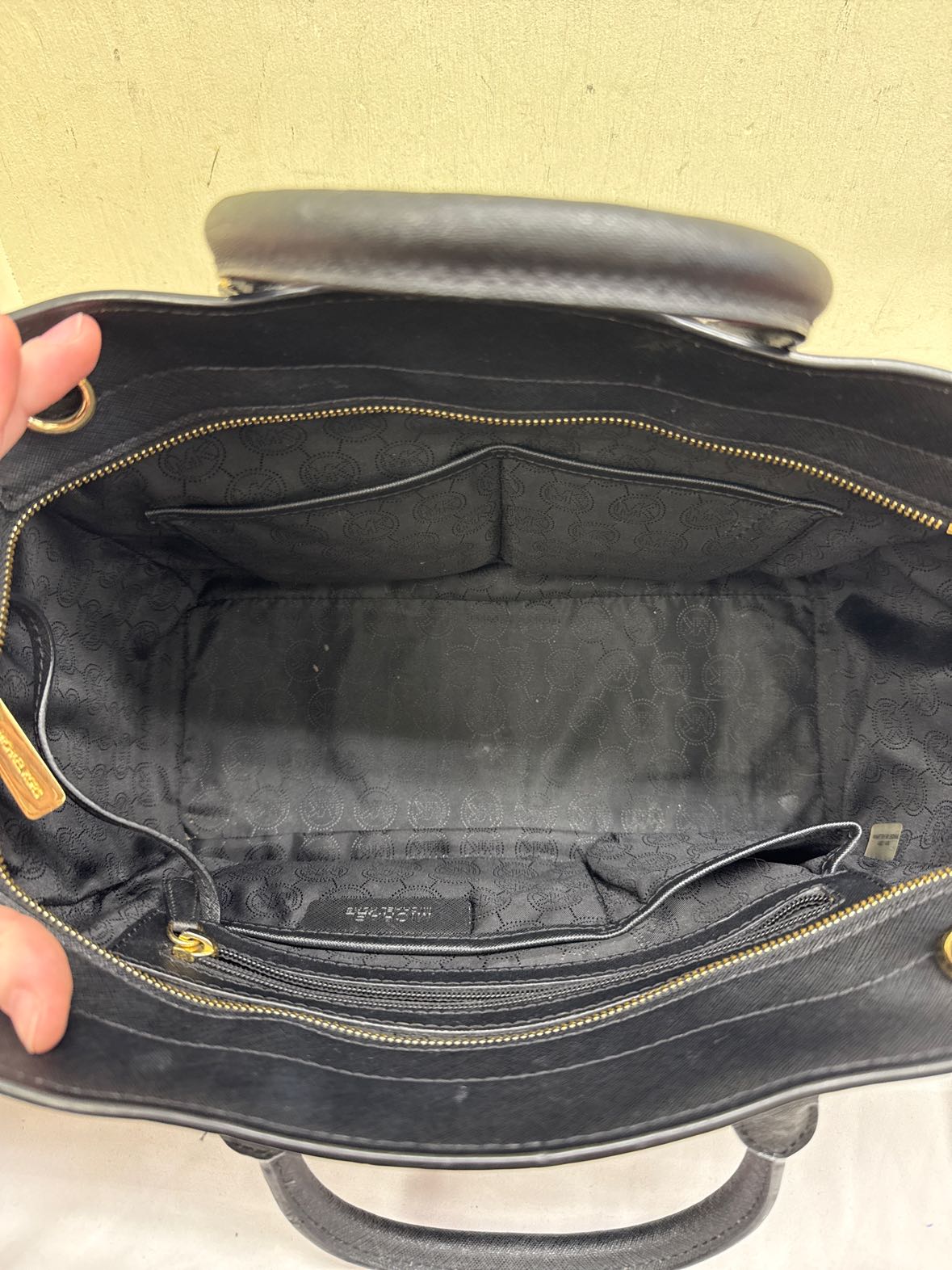 Michael Kors Black Leather Tote Bag
