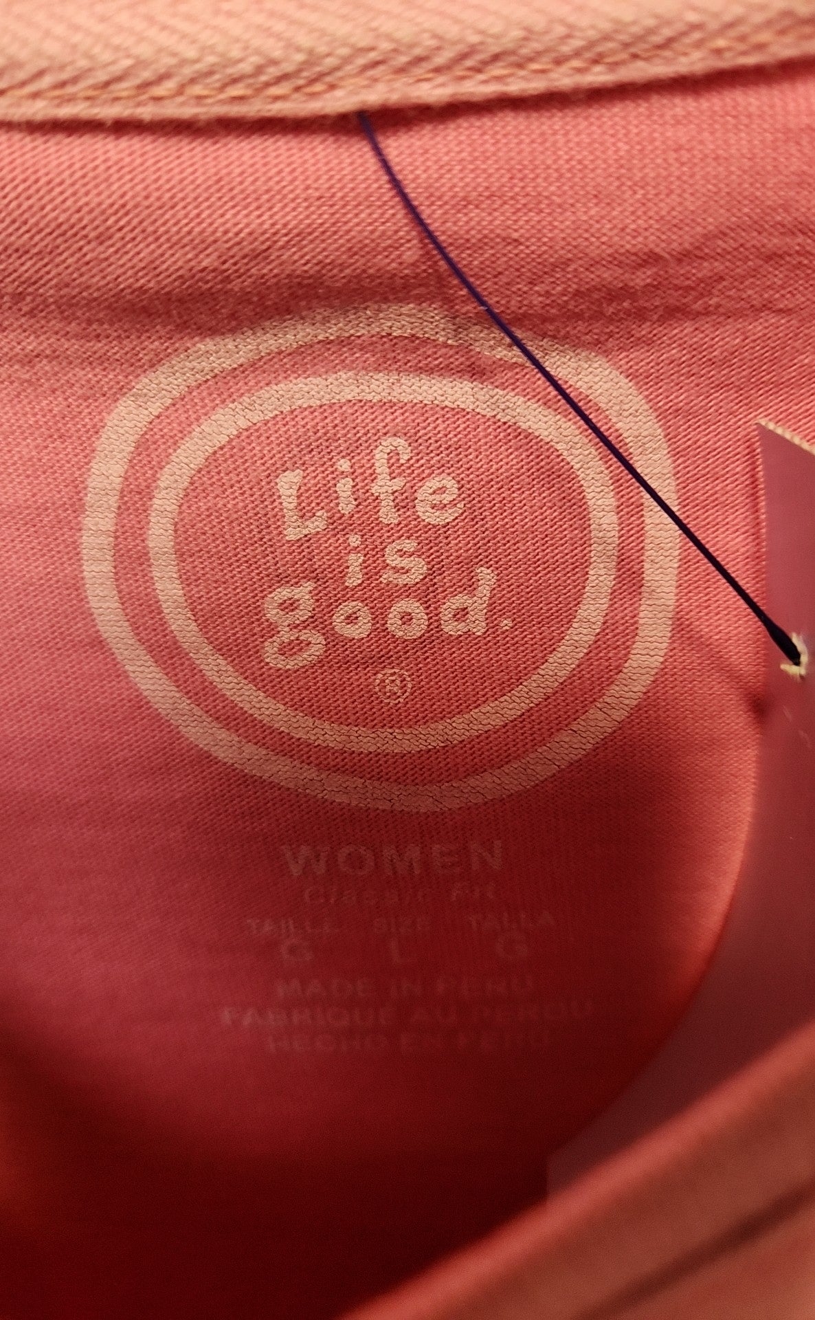 Life Is Good Women's Size L Pink Short Sleeve Top