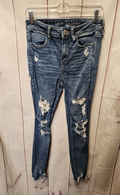 American Eagle Women's Size 28 (5-6) Blue Jeans Hi-Rise Jegging