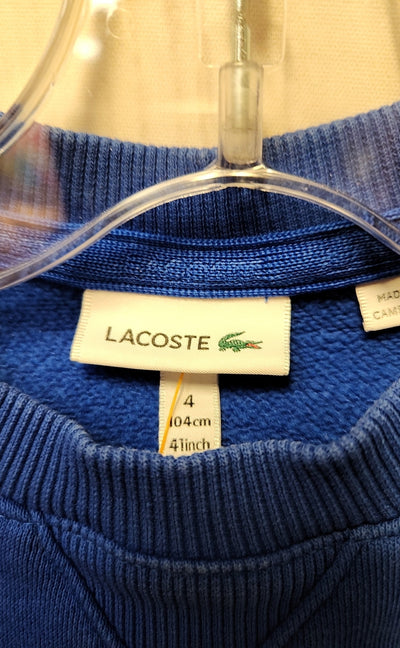 Lacoste Boy's Size 4 Blue Sweatshirt