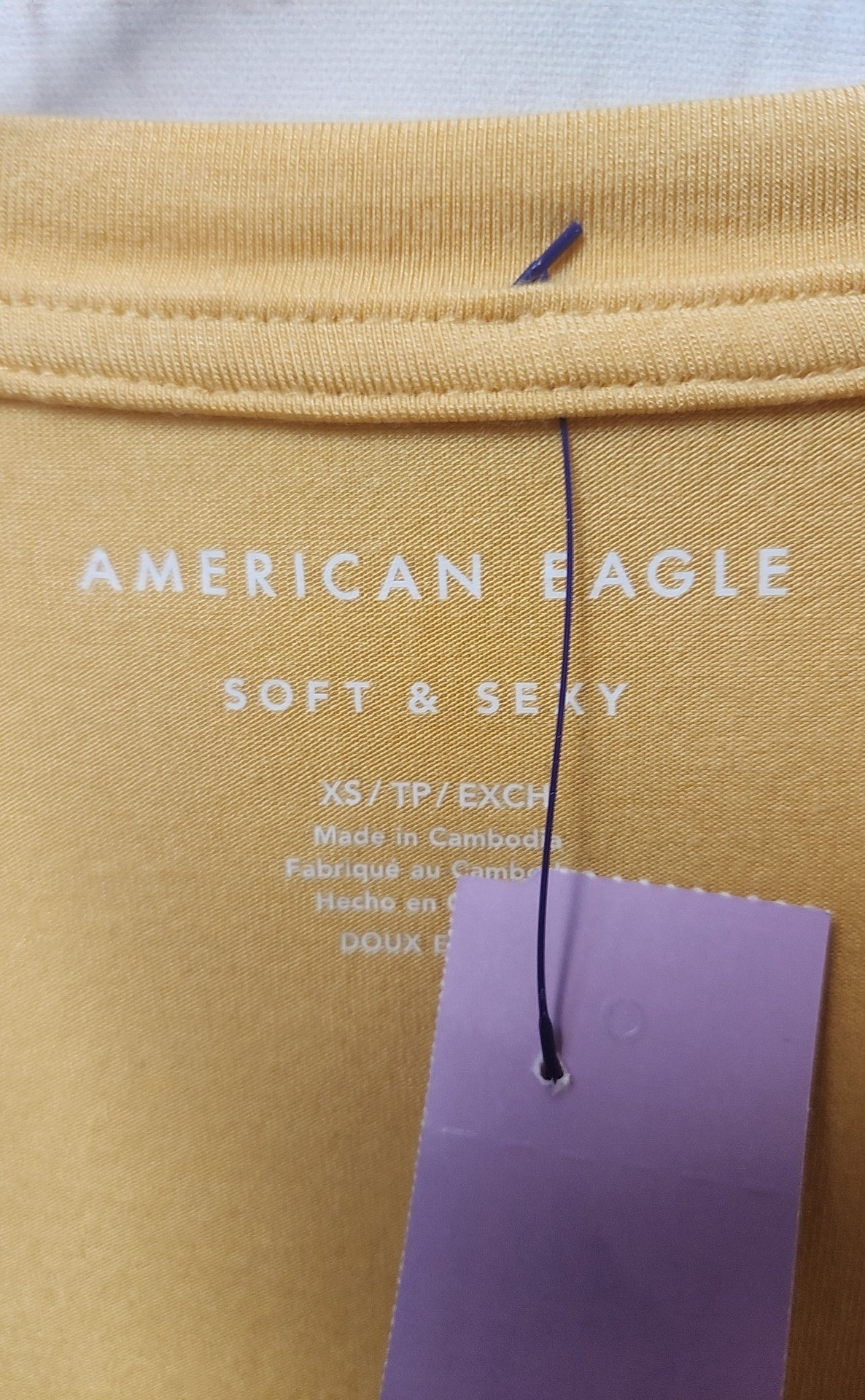 American Eagle Women's Size XS Yellow Short Sleeve Top
