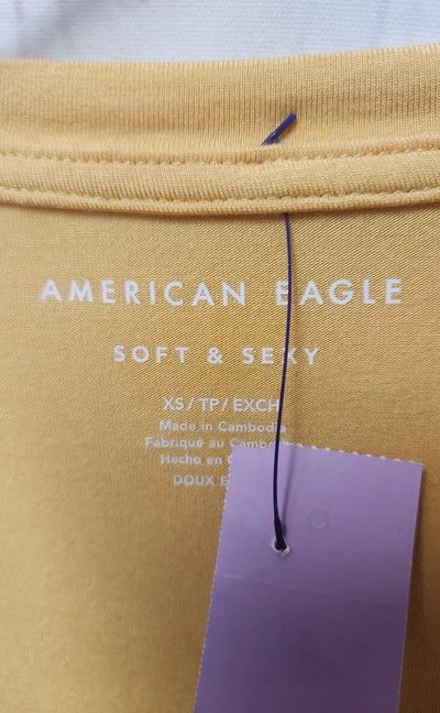 American Eagle Women's Size XS Yellow Short Sleeve Top
