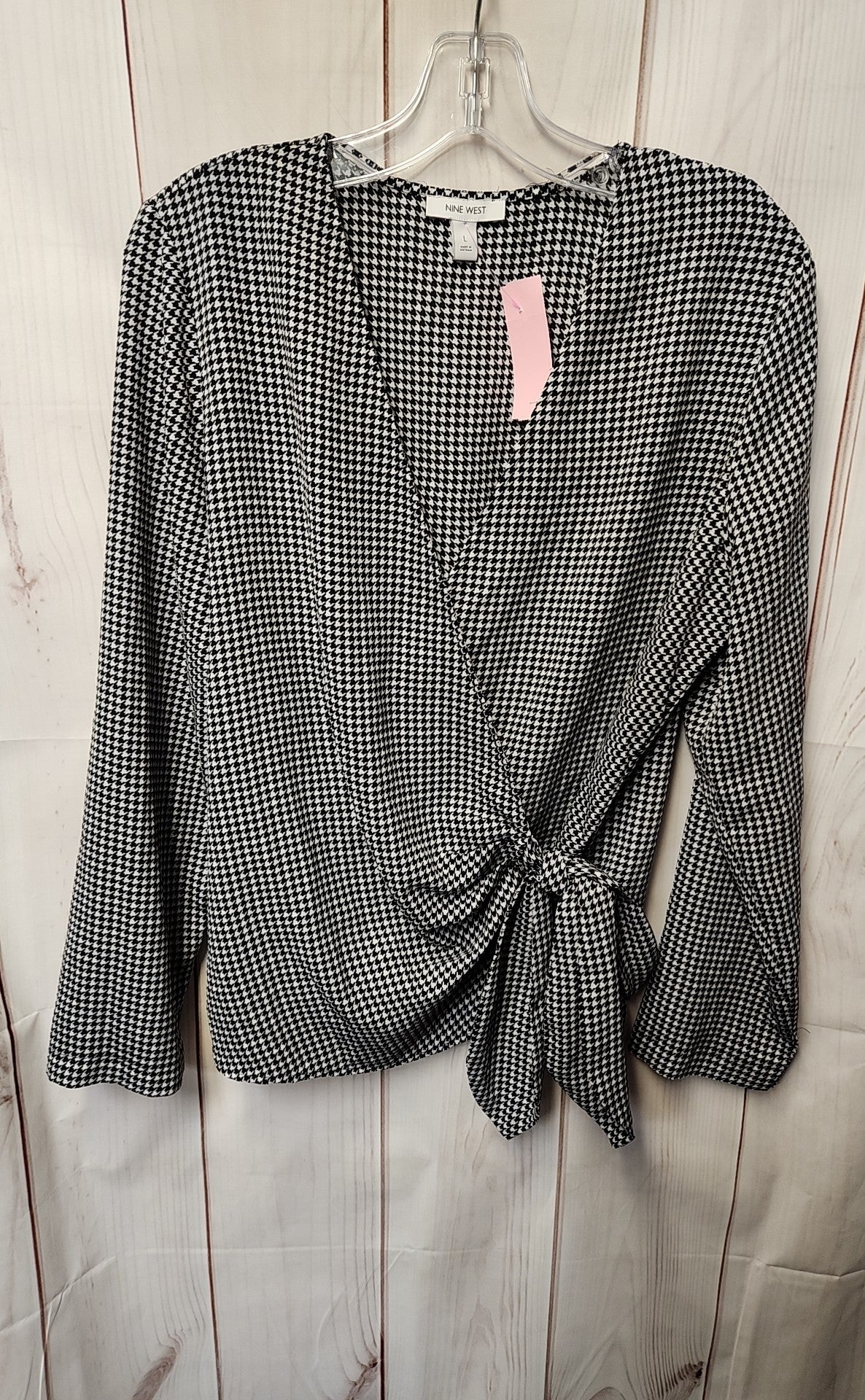 Nine West Women's Size L Black & White Long Sleeve Top