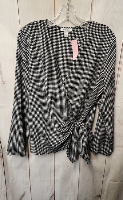 Nine West Women's Size L Black & White Long Sleeve Top