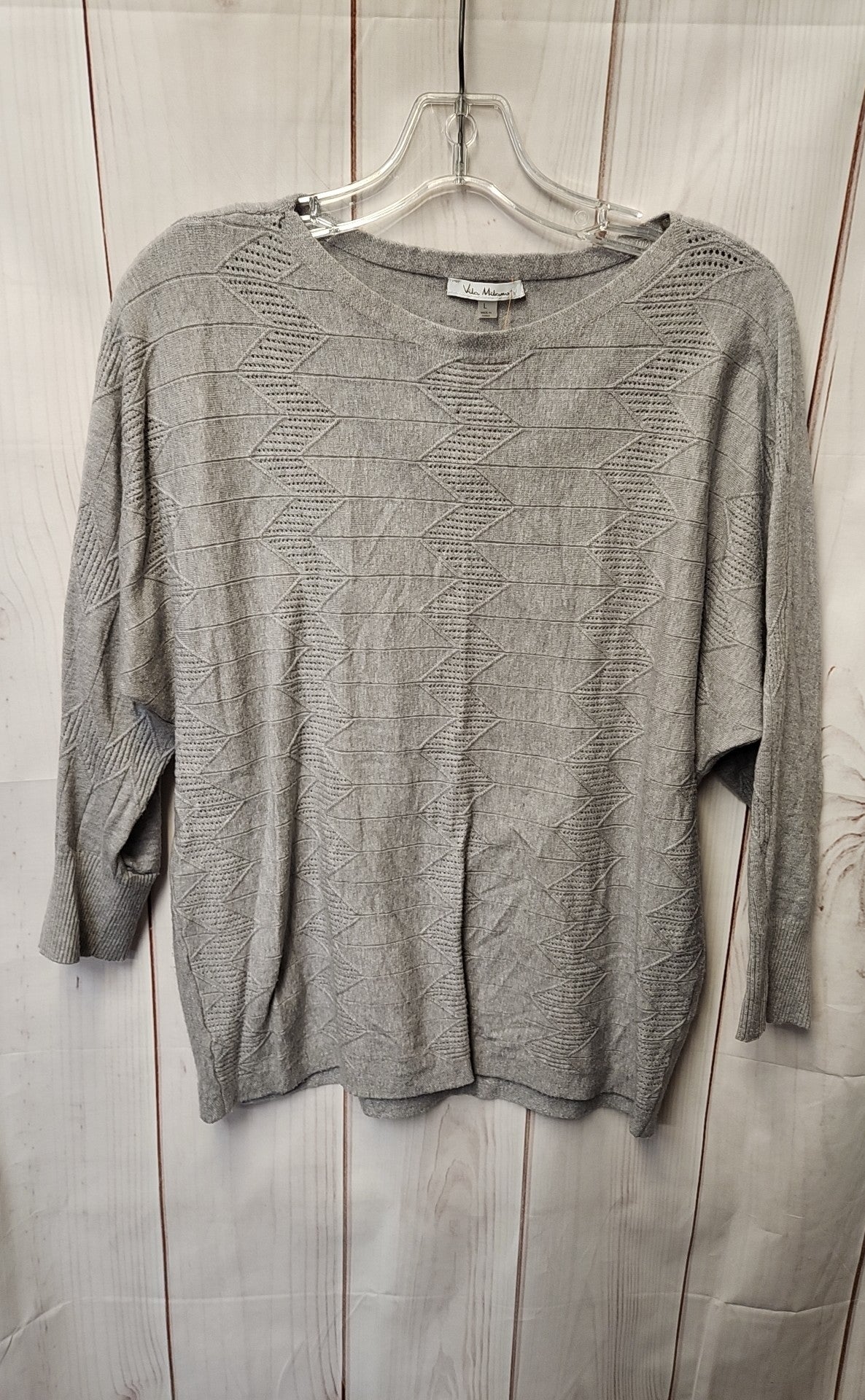 Vila Milano Women's Size L Gray 3/4 Sleeve Top