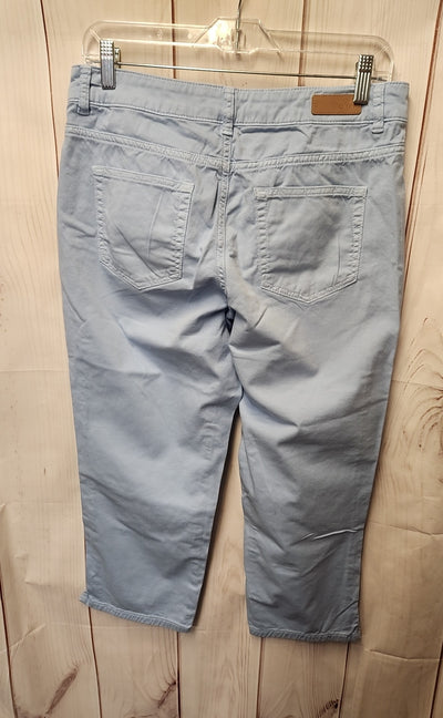 Oui Women's Size 12 Light Blue Pants The Cropped