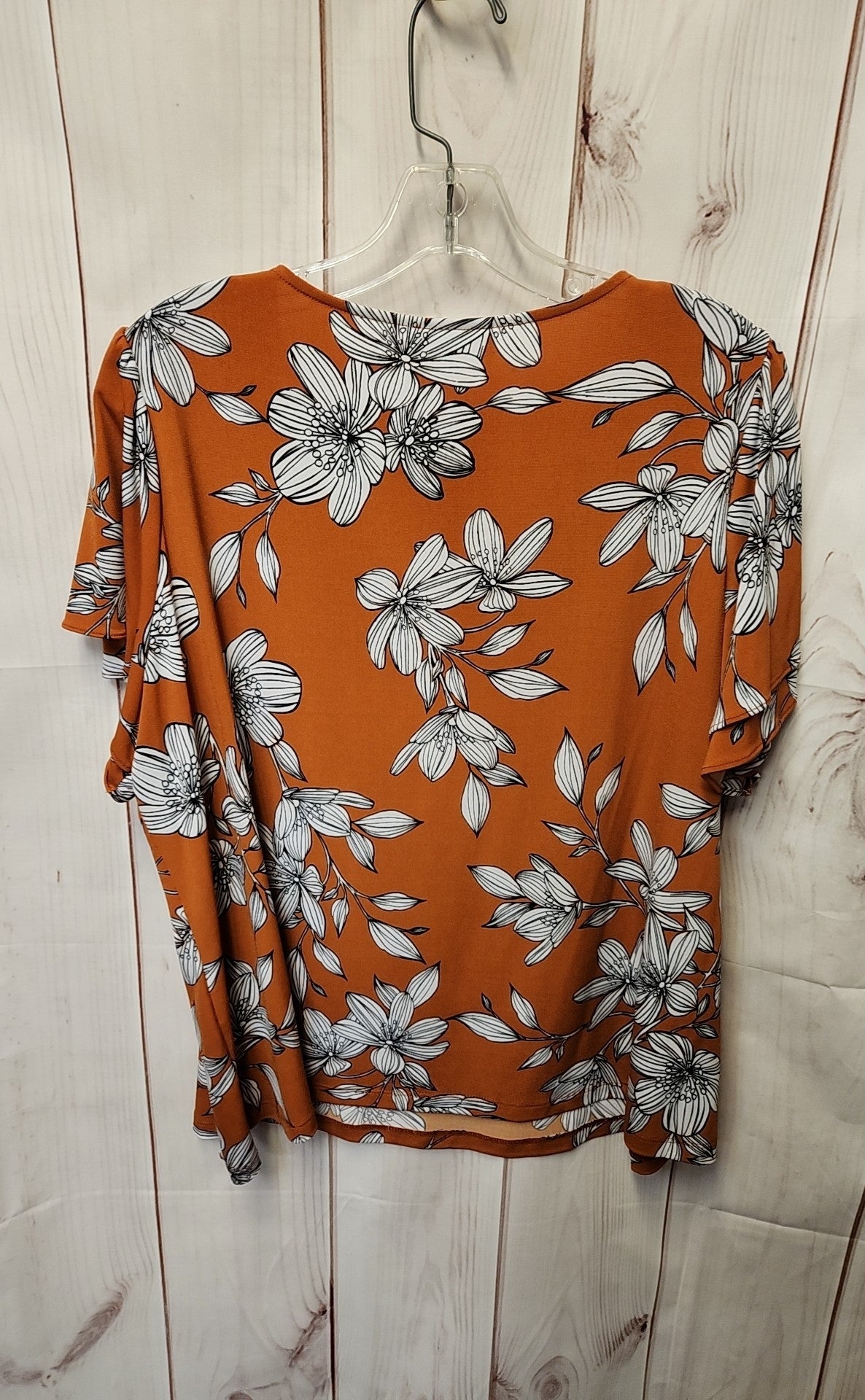 Calvin Klein Women's Size 1X Orange Short Sleeve Top