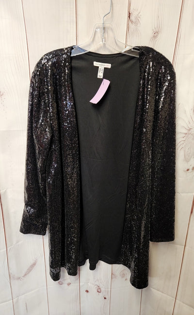 Isaac Mizrahi Live Women's Size L Black Sequined Cardigan