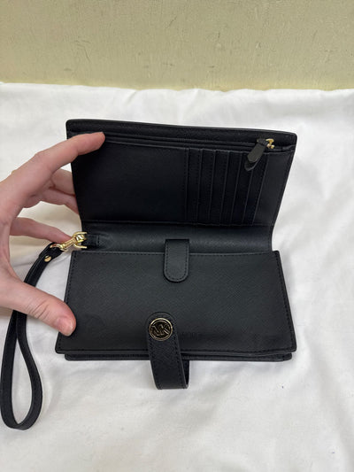 Michael Kors Black Leather Wristlet
