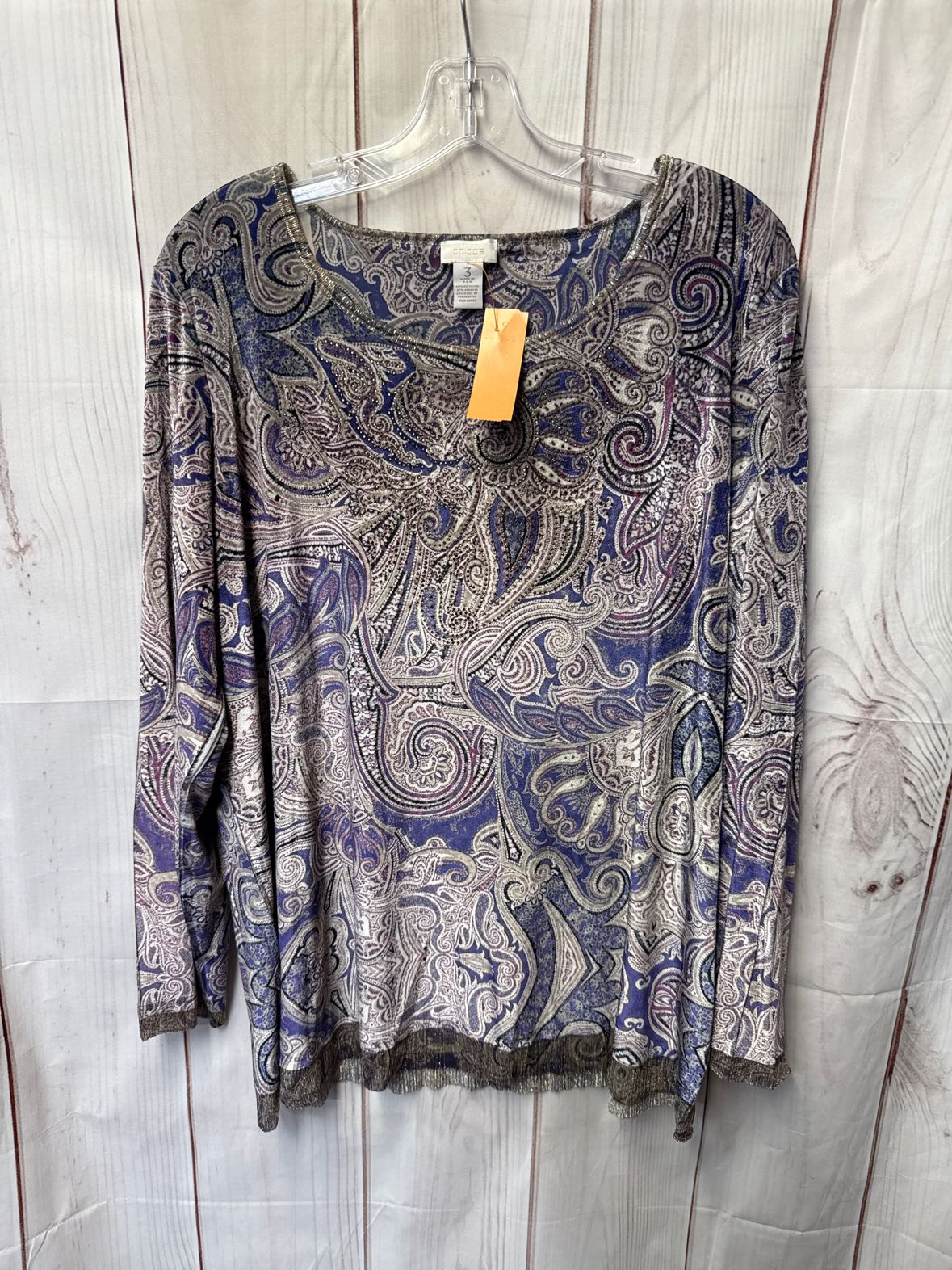 Chico's Women's Size 3 = US XL Purple Long Sleeve Top