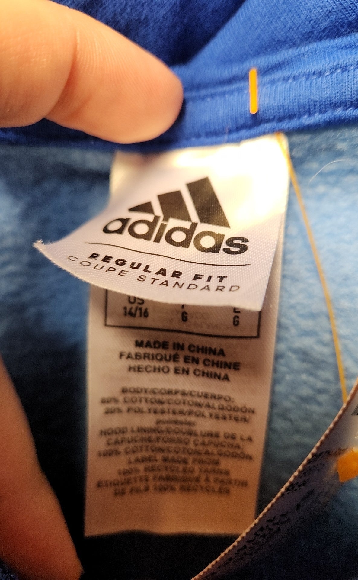 Adidas Boy's Size 14/16 Blue Sweatshirt