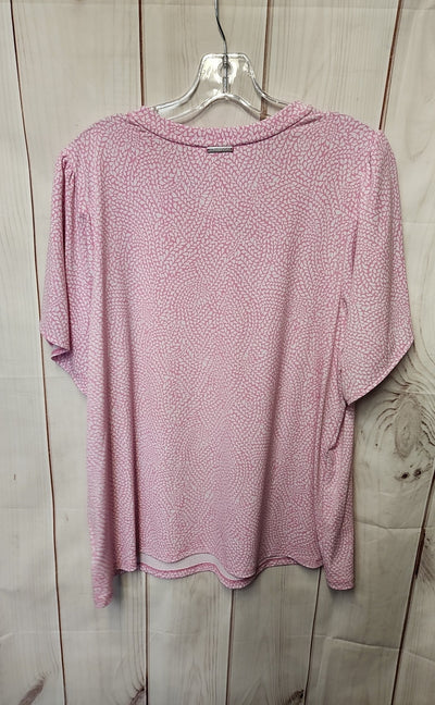 Michael Kors Women's Size 1X Pink Short Sleeve Top