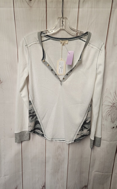 NWT Hem & Thread Women's Size S White Long Sleeve Top