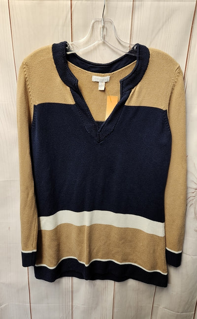 Charter Club Women's Size M Blue & Brown Sweater