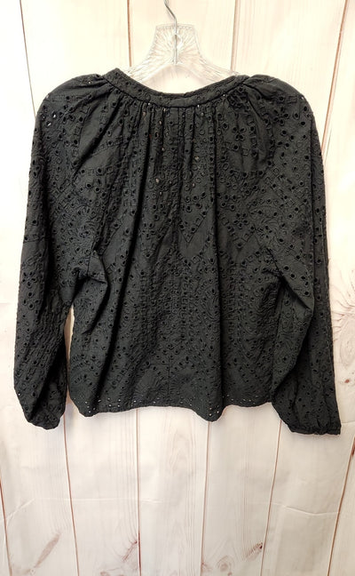 H&M Women's Size M Black Long Sleeve Top