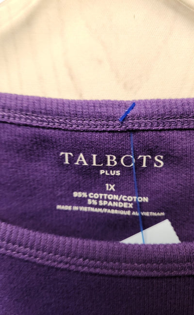 NWT Talbots Women's Size 1X Purple Long Sleeve Top