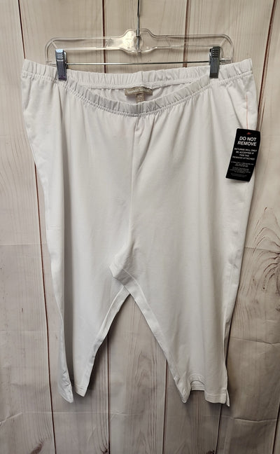 Woman Within Women's Size 22/24 White Capris