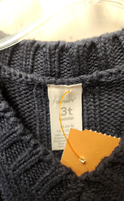 NWT Carters Boy's Size 3 Navy Sweater Vest