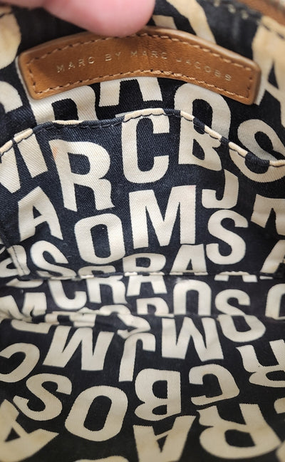 Marc Jacobs Brown Leather Crossbody Purse Bag AS IS - marks inside