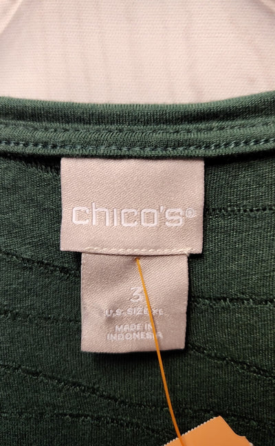 Chico's Women's Size 3 = US XL Green Long Sleeve Top