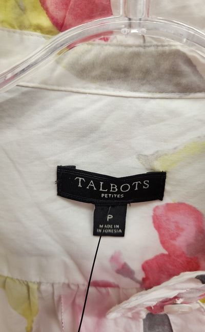 Talbots Women's Size Petite White Long Sleeve Top