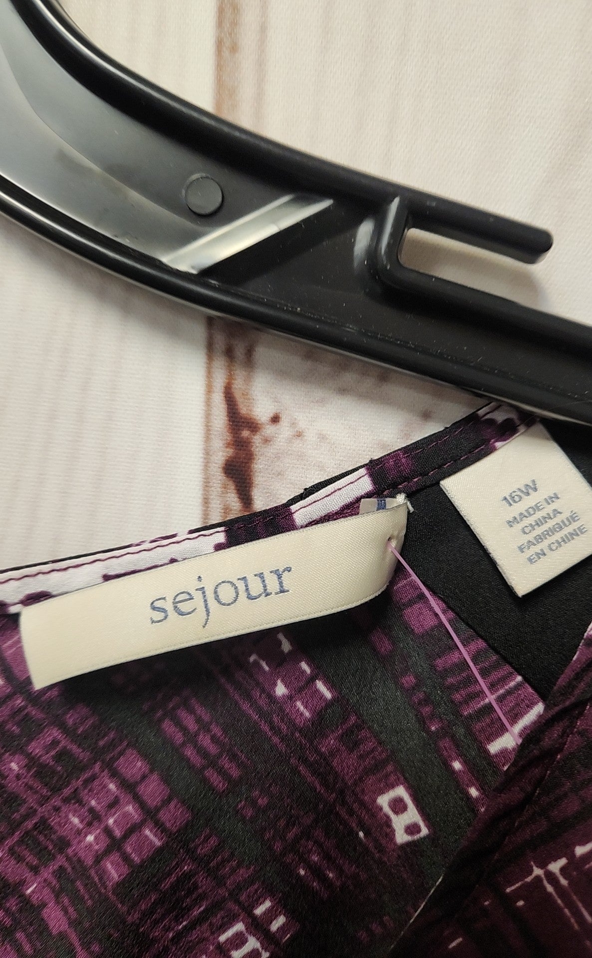 Sejour Women's Size 16 Purple Sleeveless Top