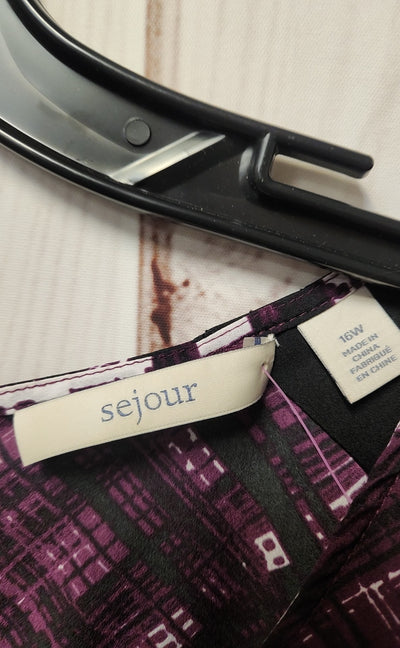 Sejour Women's Size 16 Purple Sleeveless Top