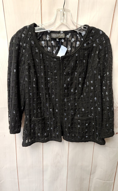 Jones New York Women's Size 10 Black Floral Jacket