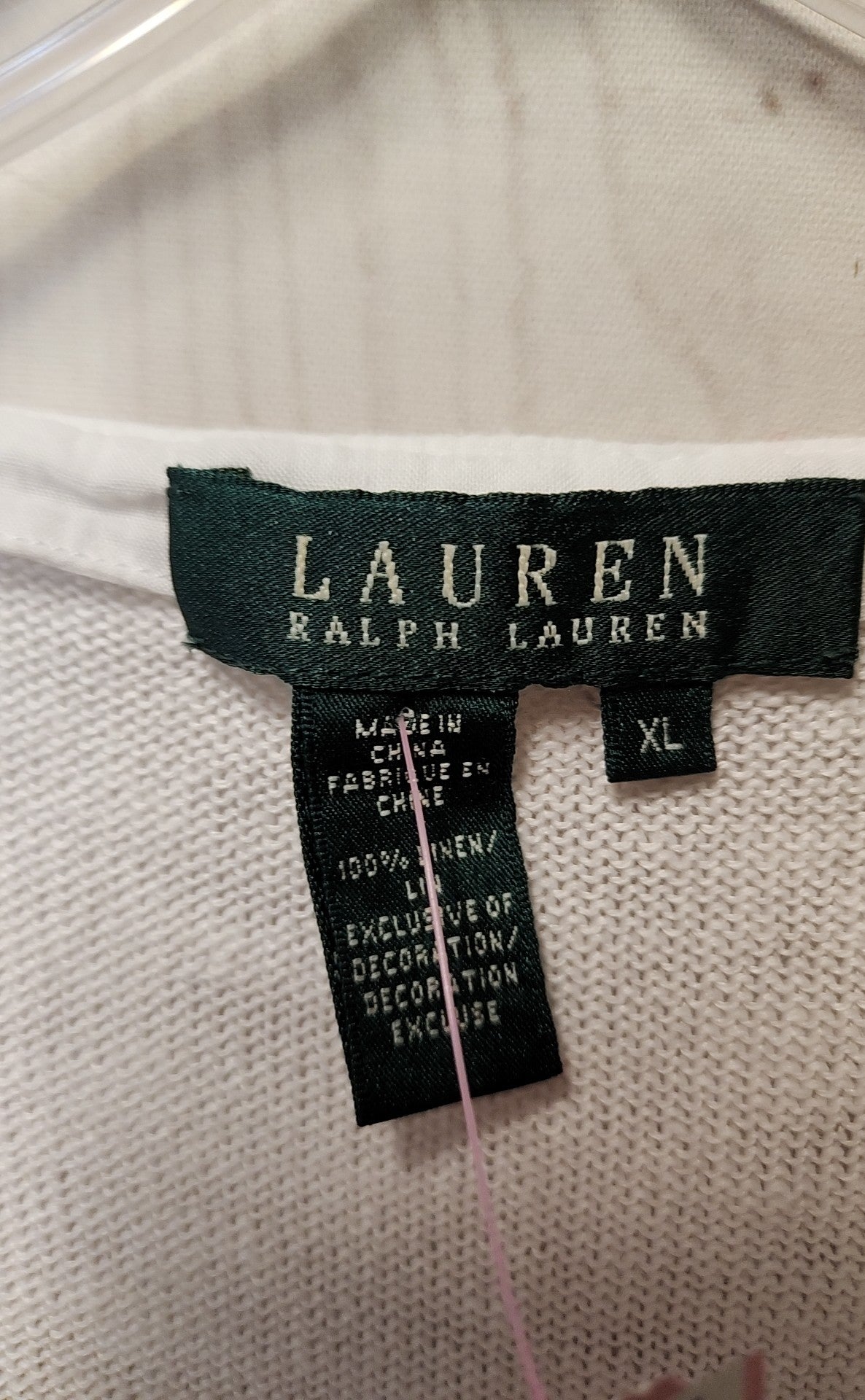 Lauren by Ralph Lauren Women's Size XL White & Gold Sweater