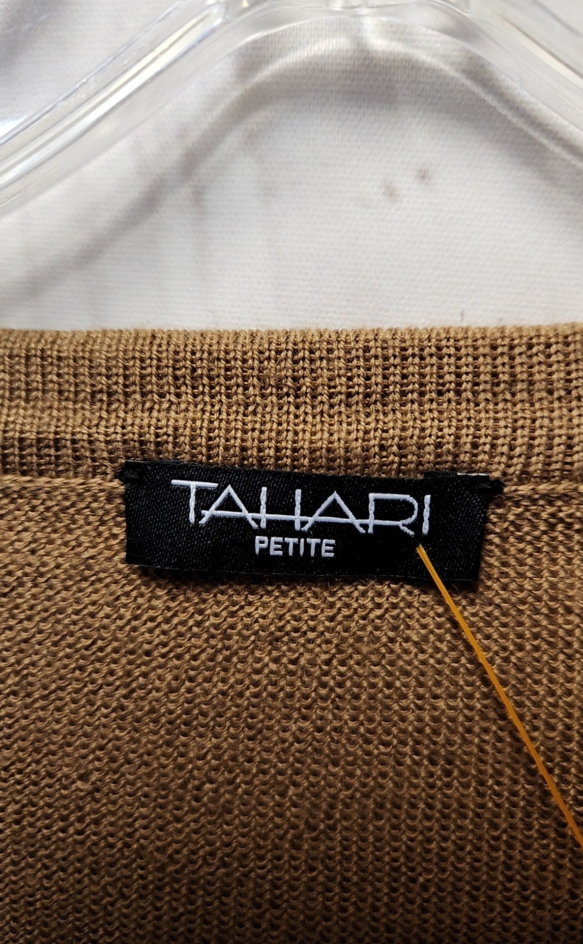 Tahari Women's Size M Petite Tan Cardigan