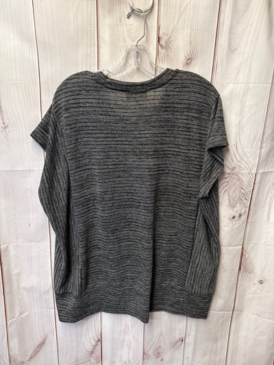 Joan Vass Women's Size 1X Gray Short Sleeve Top