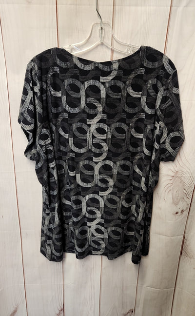 Rafaella Women's Size 2X Black Cold Shoulder Top