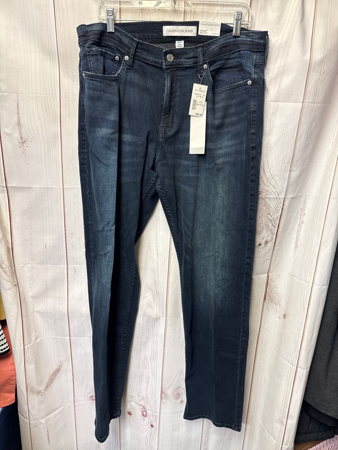 NWT Calvin Klein Men's Size 36x34 Blue Jeans Straight