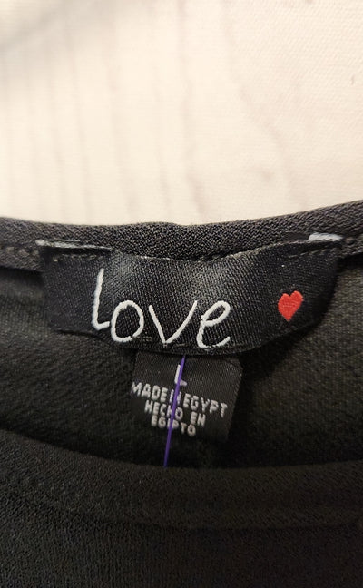 Love Women's Size L Black Short Sleeve Top