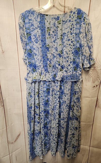 Lauren Conrad Women's Size XL Blue Floral Dress