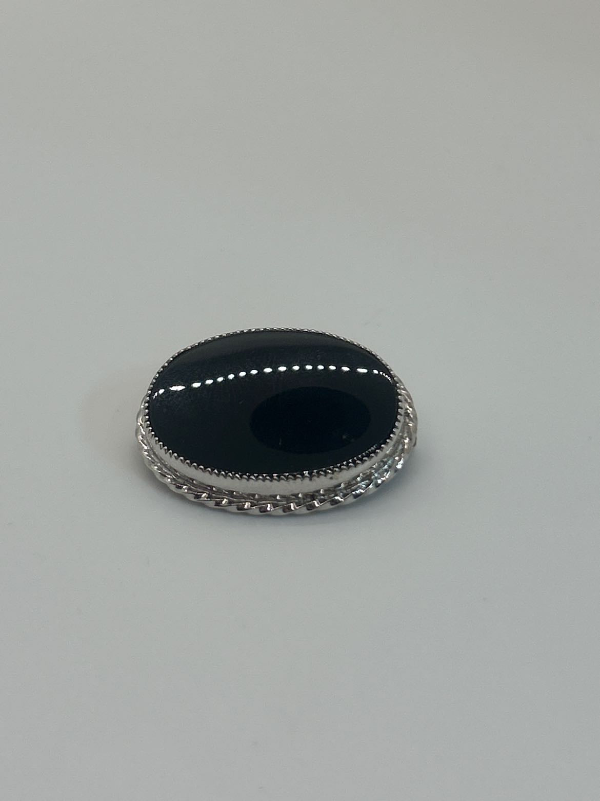 Bojar Black & Silver 12K GF Brooch Pin