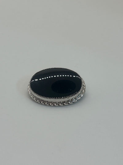Bojar Black & Silver 12K GF Brooch Pin