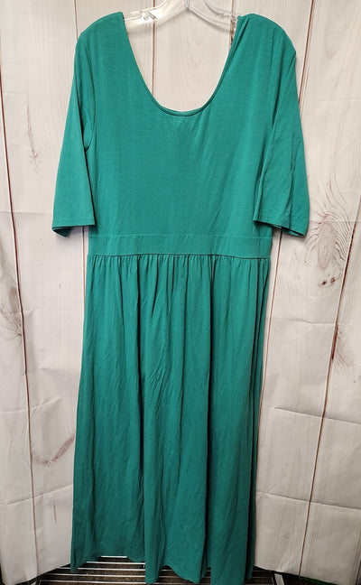 Garnet Hill Women's Size XL Green Dress