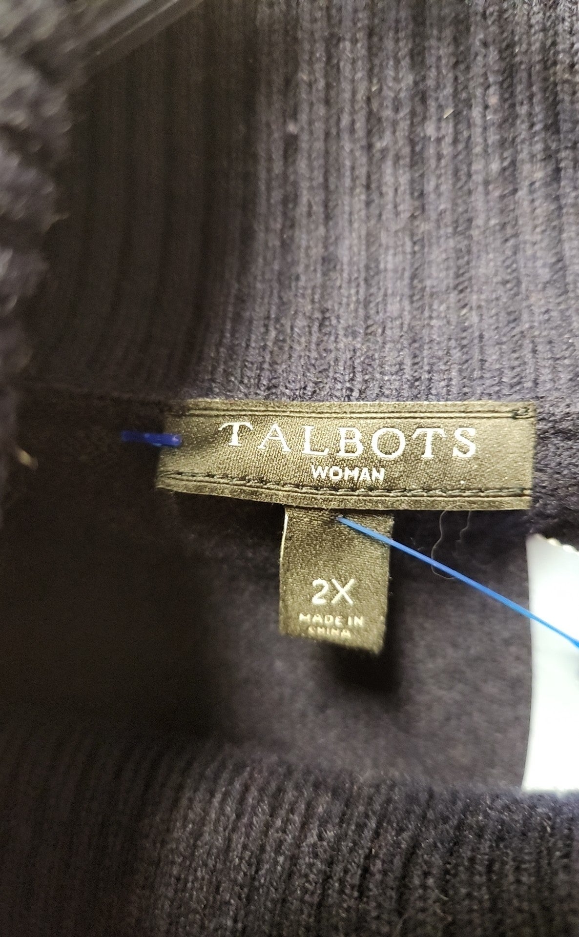 Talbots Women's Size 2X Navy Holiday Sweater