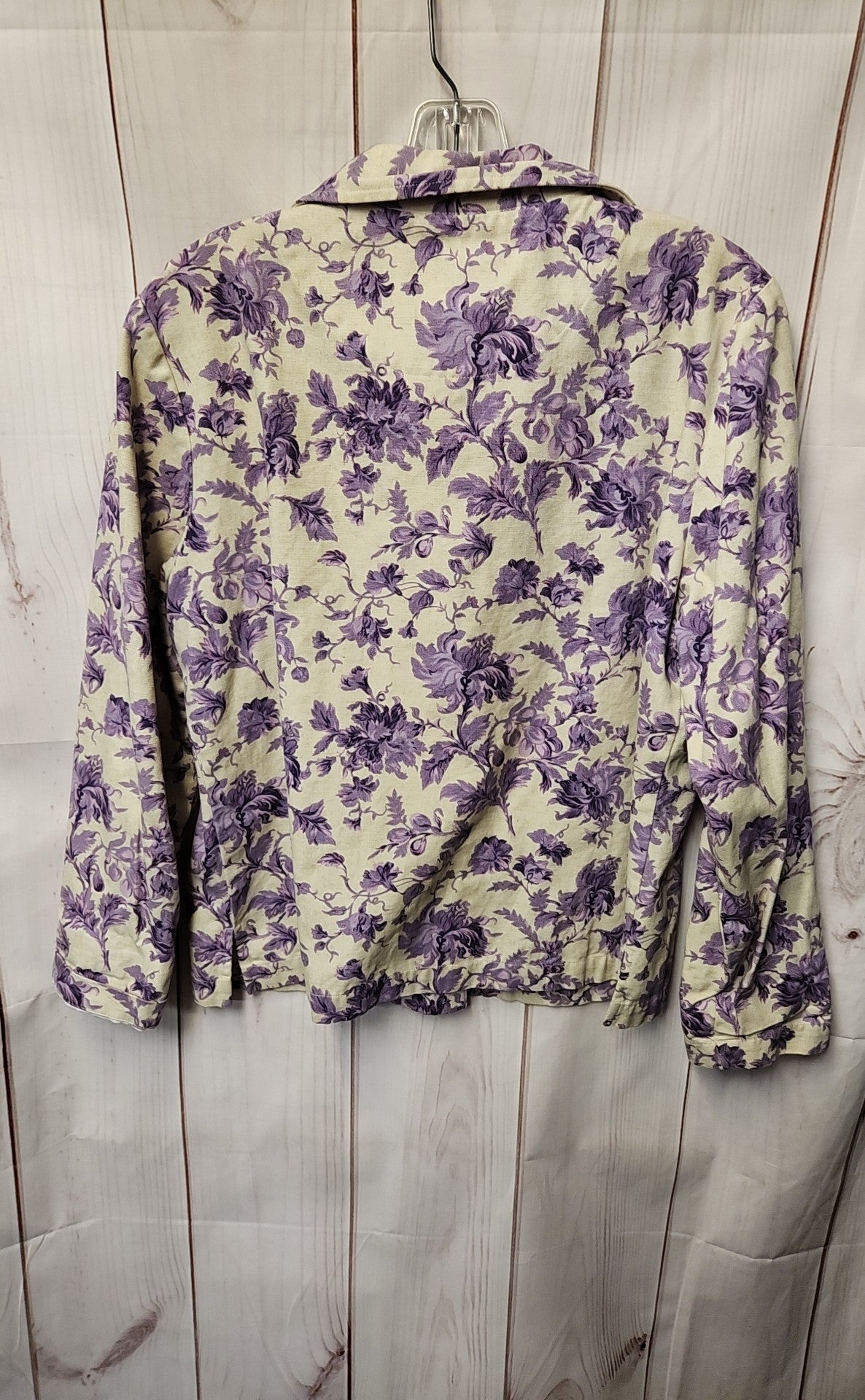 Appleseed's Women's Size 14 White & Purple Floral Blazer