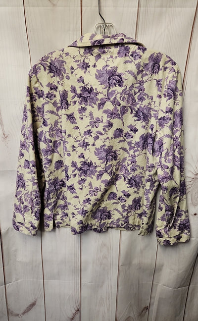 Appleseed's Women's Size 14 White & Purple Floral Blazer