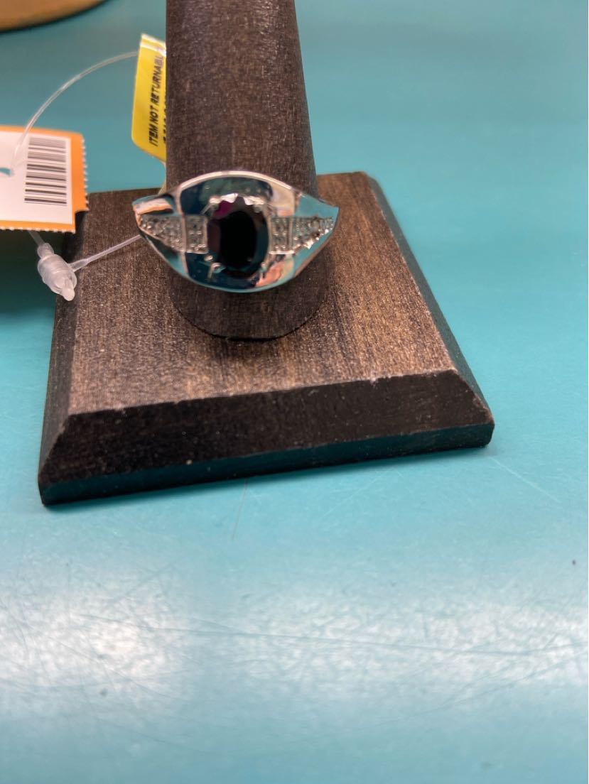 316L Stainless Steel Size 12 Black Stone Ring