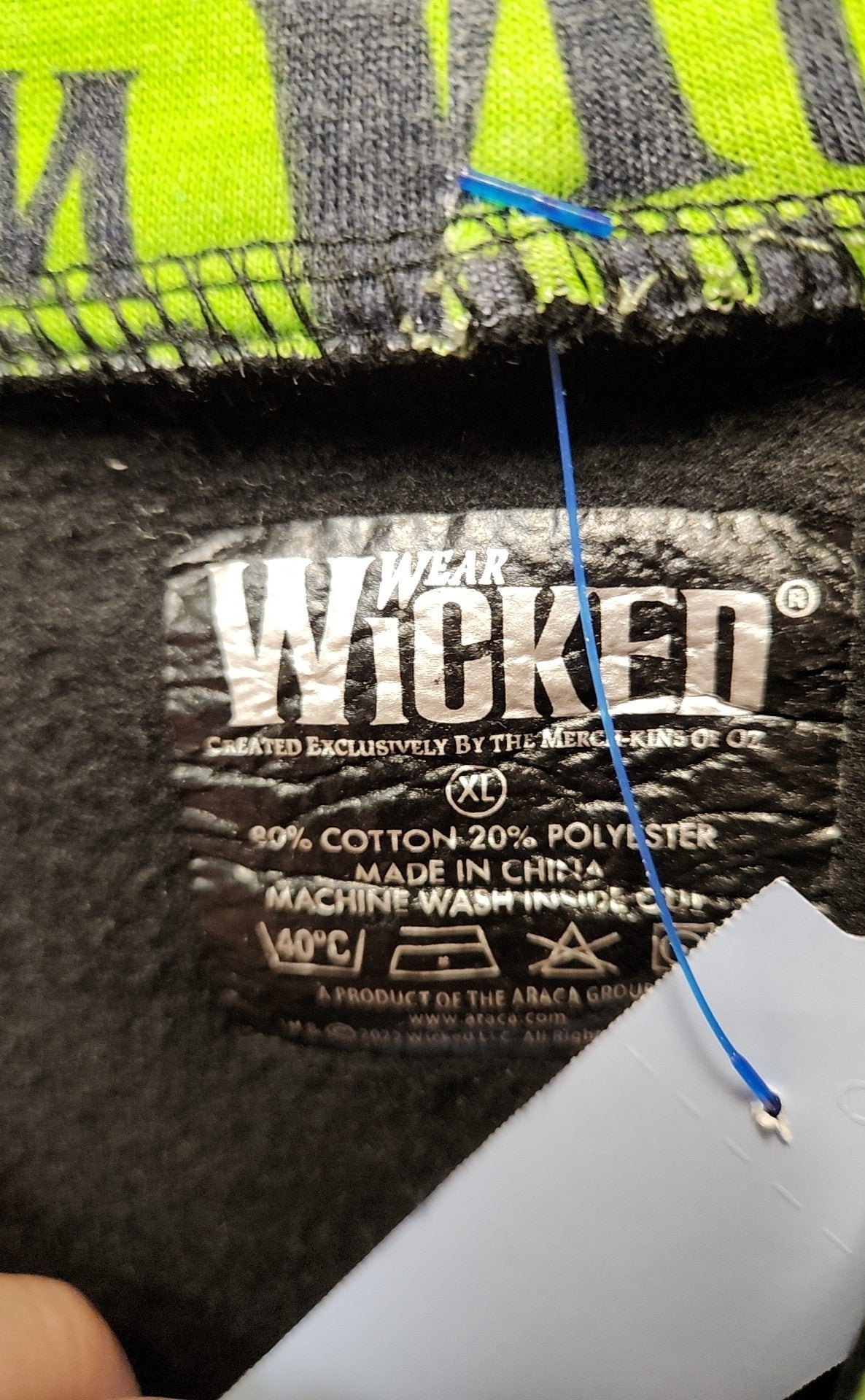 Wicked the Musical Women's Size XL Black Full Zip Hoodie