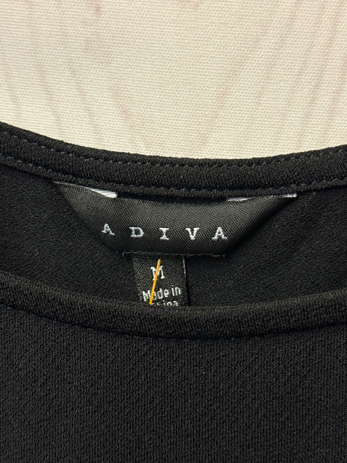 Adiva Women's Size M Black 3/4 Sleeve Top