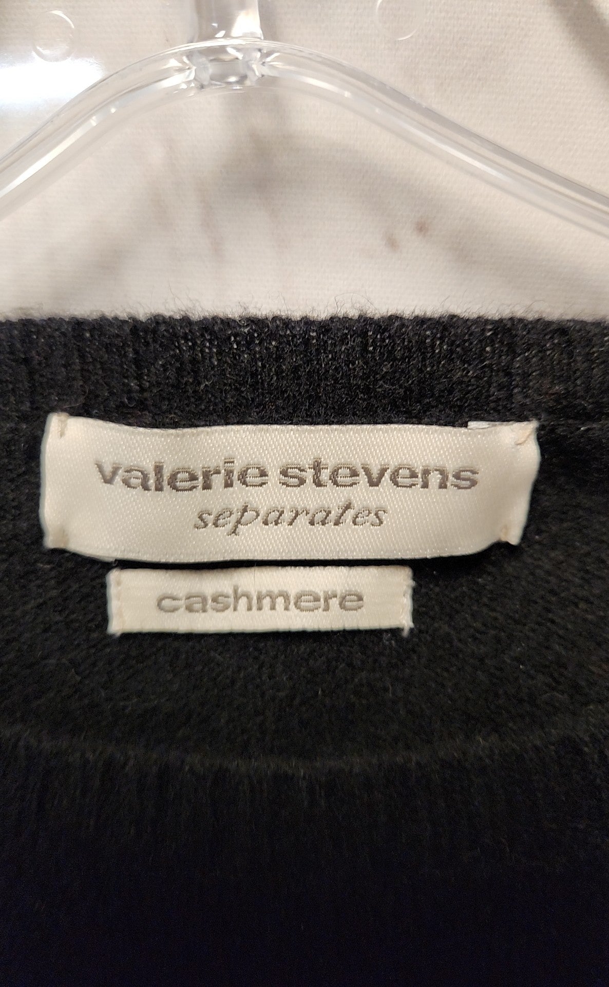 NWT Valerie Stevens Women's Size XL Black Cashmere Short Sleeve Top