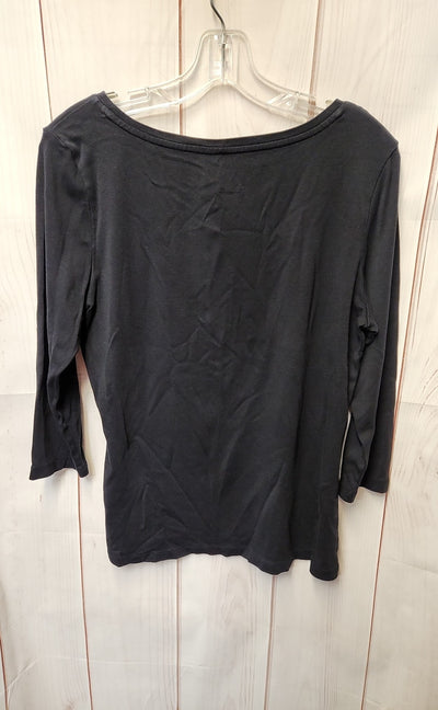 Talbots Women's Size L Black 3/4 Sleeve Top