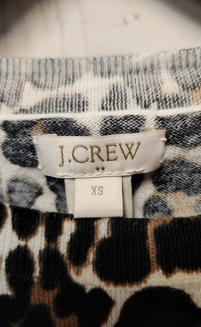 J Crew Women's Size XS Brown Animal Print Sweater